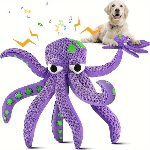 Mr Mower Parts Daisy Dog Toys Squeaky Dog Toys Octopus Dog Toys, Durable Chew Toys 12&quot; Plush Octo...