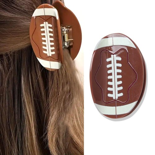 Chic Football Hair Claw Clip Elegant Hair Claw with Non-Slip Grip for Women and Girls -Simple Sty...