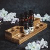 MyGift 2-Tier Tabletop Burnt Wood Essential Oil Display Stand, Cosmetic Organizer Rack, Holds 11 (20ml) Bottles