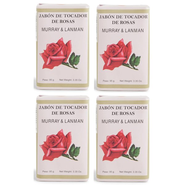 Generic Murray & Lanman Rose Soap Bar - Jabon de Tocador de Rosas 3.35 Oz (Pack of 4)