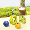 Dog Toy, Dog Football Toy Rubber Dog Puzzle Toys Tough Dog Treat Ball Toy Squeaky Dog Chew Toys Dog Balls Toy Dog Treat Dispenser Toy Interactive Dog Enrichment Toys for Dogs, Green