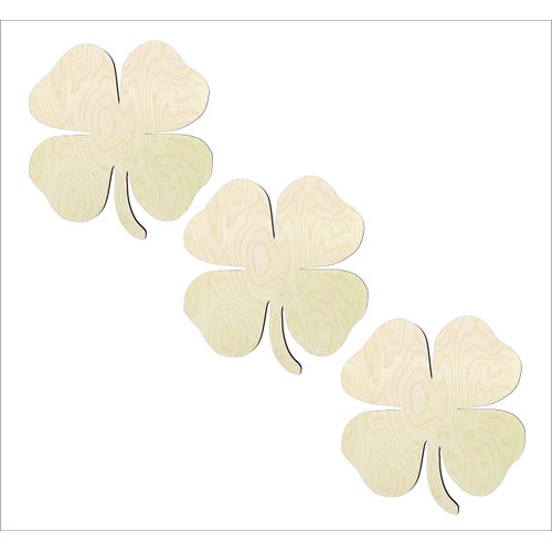 DIY 6 inch 4 Leaf clover cutout, four leaf clover shape, St. Patrick's day craft wood cutout unfinished sanded