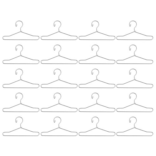 20 Pcs Doll Clothes Hanger Metal Doll Outfit Hanger Wardrobe Doll Clothes Accessories for Doll Clothes Gown Dress Outfit 65mm Silver