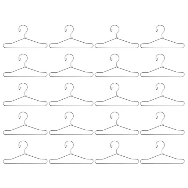 20 Pcs Doll Clothes Hanger Metal Doll Outfit Hanger Wardrobe Doll Clothes Accessories for Doll Clothes Gown Dress Outfit 65mm Silver