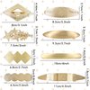 Dizila 8 Pieces Simple Rectangular Oval Star Gold Metal French Hair Barrettes Automatic Spring Snap Hair Clips Clamps Grips Accessories for Women Girls