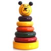 PALM NAKI Wooden Stacking Rings Tower Teddy Toy – Wood Stacker Toddler Educational Toys, Rainbow Stacking Blocks for Baby