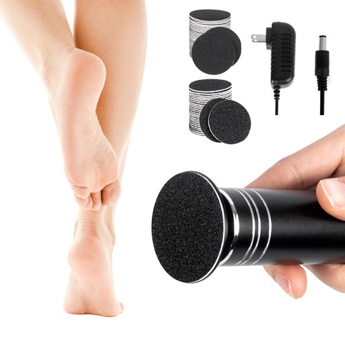 Ranrose Electric Callus Remover for Feet Professional Foot Callus Remover Tool with Speed Controller and 60PCS Replacement Sandpaper Disk Aluminum Alloy Foot File Tool for Dead Cracked Hard Dry Skin