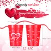 CHENGU Valentines Cups Heart Cup Plastic for Kids Heart Tumblers Valentine Party Supplies Red Valentines Day Plastic Cups Valentines Tumbler for Holiday Party Supplies (48 Pieces)