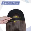 FORCUTEU Hat Wigs for Women Baseball Cap with Hair Extensions Short Straight Bob Hairstyle 12 Inch Caps with Hair Attached Adjustable Baseball Cap Wig for Daily Party