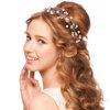 Yolev Flower Girl Headpiece - Bridal Bridesmaid Hair Accessories for Kids: White Flower Headband and Party Headdress