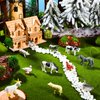 24 Pieces Mini Farm Animal Figurines Plastic Farm Barn Animal Miniature Realistic Farm Animals Figure Toys for Garden Home Decor Christmas Party Favors