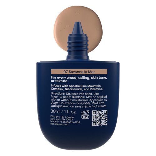 APOSTLE Reclaim Tinted Moisturizer for Men (7 Savanna La Mar) Niacinamide, Vitamin E, Squalane, Hyaluronic Acid, Tinted Face Moisturizer For Men.Hydrates, Evens Skin Tone 1 Fl. Oz.