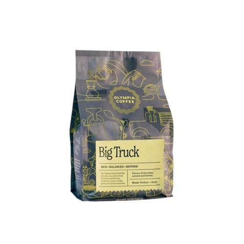 Olympia Coffee "Big Truck Espresso" Medium Roasted Fair Trade Shade Grown Whole Bean Coffee - 12 Ounce Bag