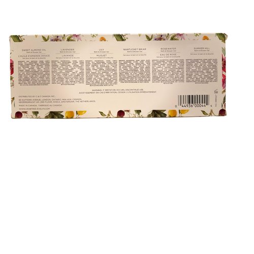 Crabtree & Evelyn Signature Collection 6 pc Gift Set: Summer Hill, Rosewater, Nantucket Briar, Lily, Lavender, Sweet Almond Oil (6-piece set (3 fl oz ea), Body Wash)