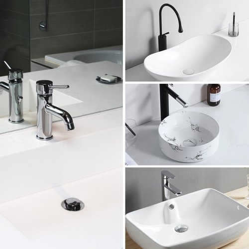 Universal Bathroom Sink Stopper in Brass, 1.04-1.97 Inch Pop Up Basin Sink Drain Stopper, Sink Drain Strainer with Anti Clogging Filter Hair Catcher