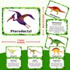Reusable Dinosaur Cognition Flash Cards for Kids, 37PCS Cartoon Dinosaur Learning Flashcards Waterproof,Portable Double-Sided Educational Preschool Toddler Dinosaur Flash Card