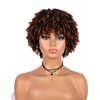 Unonet Short Afro Curly Wigs for Black Women, Soft Breatable Synthetic Curly Afro Wigs, Short Afro Wigs for Woman Cosplay Daily Party Use (1BT30)
