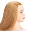 Hairginkgo Mannequin Head 20"-22" 100% Human Hair Manikin Head Hairdresser Training Head Cosmetology Doll Head for Styling Dye Cutting Braiding Practice with Clamp Stand (91812W2714)