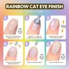 GAOY Cat Eye Gel Nail Polish, Glitter Holographic Nail Polish with Magnet, 16ml Reflective Translucent UV Gel for Nail Art, 1394 Silver Rainbow