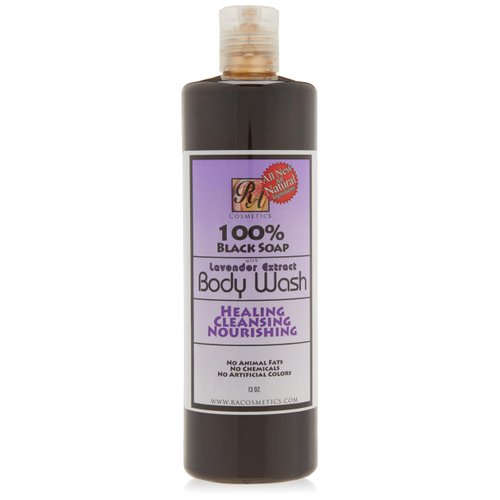 100% Black Soap Body Wash Lavender Scent 13 Fl Oz Ra Cosmetics