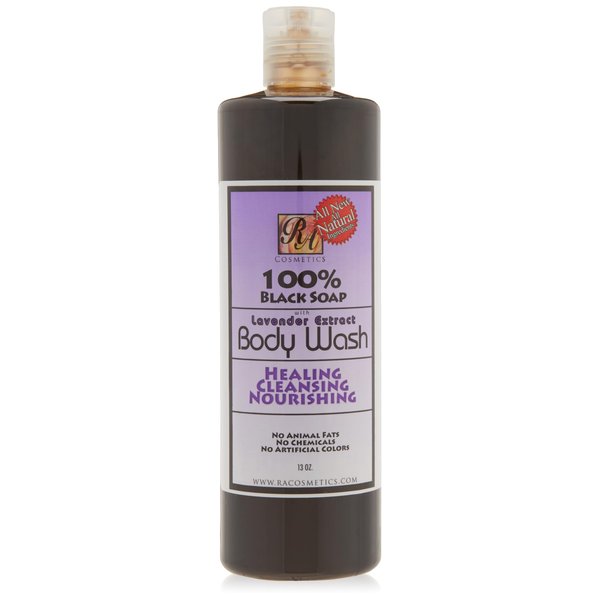 100% Black Soap Body Wash Lavender Scent 13 Fl Oz Ra Cosmetics