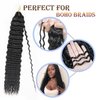 Ocean Wave Crochet Hair 24 Inch 2 Packs Deep Wave Curly Braiding Hair Extensions Synthetic Curly Crochet Hair For Black Women(24inch, 2pack, 1b)