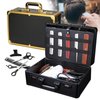 Professional Barber Case for Barber Tools,Portable Barber Suitcase,Traveling Case Barber Tool Organizer,for Clippers,Trimmers,Shears and Combs Styling Tools Storage (Full Black;Style C)