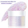Holographic Body Glitter Gel for Body, Face, Hair, Lip, Nail, Eyeshadow, Color Changing Long Lasting Sparkle Shiny Face Glitter Gel for Festivals and Parties Rave, 50ml (#04)