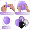 Purple and Black Balloons, 60 Pcs Purple Balloons Set with Metallic Purple Metallic Silver Balloons, 12 Inch Deep Purple Dark Purple Black Balloons Globos Morados for Kids Birthday Party Decorations
