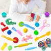 Playdough Tools 10 Piece Play Dough Tools for Kids, Plastic Playdough Toys with Rollers, Rolling Pins, Playdough Scissors, Playdough Cutters