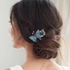 Haomye Butterfly Hair Clips Small Hairpins Embroidered Butterfly Hair Barrettes Boho Hair Accessories Wedding Edge Headpiece for Women 1PCS (Blue)