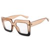FEISEDY Fashion Oversized Blue Light Glasses for Women Anti Fatigue Thick Square Computer Eyewear B2381