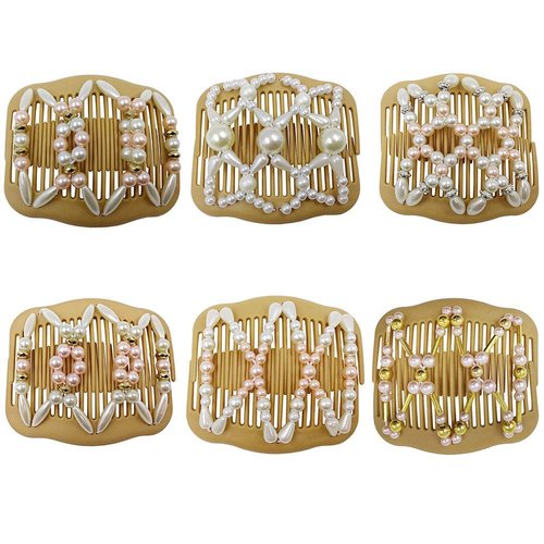 LOVEF Thick Hair clip combs hair accessories for girls bun hair - Bun Maker- Best hair accessories for Women -Easy Updo- Doesn't slide out of your hair - Holds long, short -Waterproof (pear hair