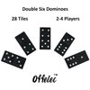 Offelec Wooden 28 Tiles Games Double 6 Dominoes Set Double Six Dominos for Kids Adults and Family Games Night Classic Black Domino Set Board Game for Classroom Party Travel Gift Ideal for 2-4 Players