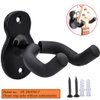 Guitar Wall Mount Hanger 2 Pack Hook Acoustic Electric Bass Guitar Wall Hanger Black Metal Guitar Holder