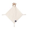 Baby Muslin Security Blanket with Food Grade Silionce Teether,Soothe Teething Toy for Boys and Girls (Cream)