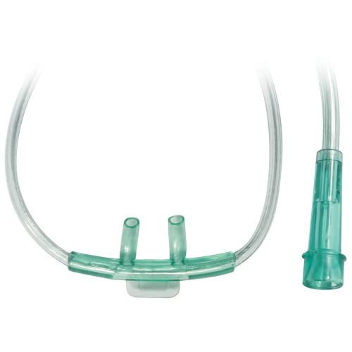 Sunset Healthcare Solutions 7Ft Tabbed Adult Oxygen Nasal Cannula w/Kink-Free Supply Tubing (RES1007V Ventlab), Green