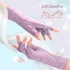 MelodySusie UV Gloves for Gel manicures, Premium UPF99+ Fingerless Sun Glove, Breathable Ice Silk Cooling Effect, UV Protection Gloves for Gel Nails Driving Gloves for Women Girls Summer Outdoor Use