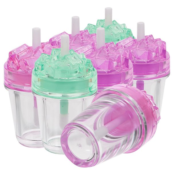 21 Pack Empty Lip Gloss Tube, Plastic Lip Balm Containers Refillable DIY Cosmetics Reusable Sample Bottles,Empty Ice Cream Cute Lipgloss Bottles/Containers Crystal Lip Gloss Supplies Kit, Clear