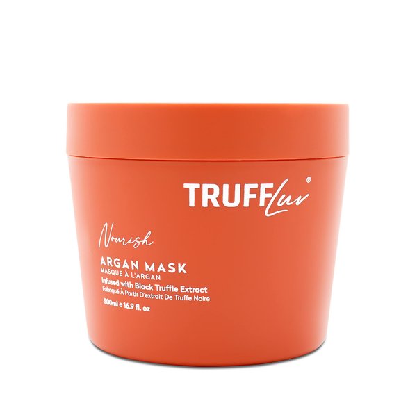 TruffLuv | Nourish Collection Argan Mask, Infused with Black Truffle Extract, Revitalizing & Restoring Hair Mask, Deeply Conditions & Repairs Dry Damaged Hair, Paraben Free, Sulfate Free, 16.9 Fl Oz