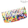 French Amie Pocket Comb Multicolor Small 4 Inch Cellulose Handmade Smooth Tip Wide Tooth Non Static Hair Comb