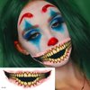 Halloween Tattoos Face Tattoo Sticker Big Mouth Fake Tattoos Halloween Clown Horror Mouth Sticker Decals for Men Women Kids Cosplay Accessories 10 Sheet Halloween Party DIY Decorations Makeup Kit
