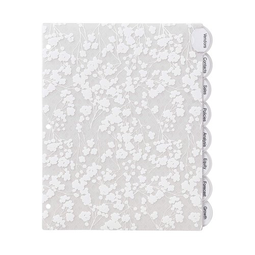 Avery Insertable Style Edge Plastic Dividers for 3 Ring Binders, 8-Tab Set, Assorted White Frosted Designs, 1 Set (11291)