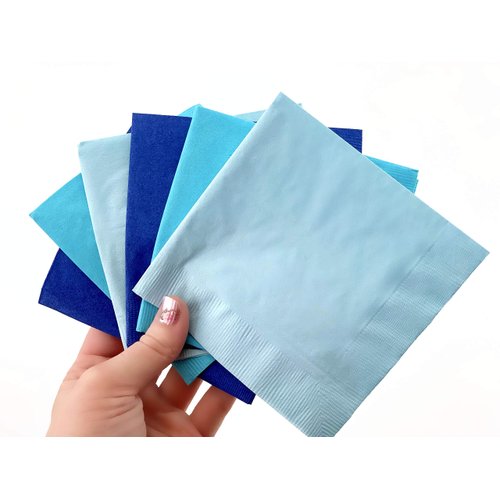 Blue Paper Napkins, Beverage, Drinks, Boy Birthday, Baby Shower, Cocktail, Bridal Shower, Party Supplies, Disposable Tableware, 50 Ct