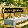 ANATANOWOR 21st Birthday Decorations for Boys and Girls Black and Gold Happy 21st Birthday Decorations Banner 21 Years Old Bday Party Supplies (118" X 20")