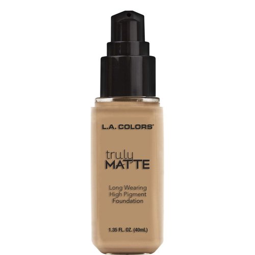 L.A. COLORS Truly Matte Foundation, Soft Beige, 1.35 Fl. Oz.