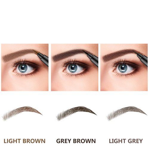 MARIA AYORA Liquid Eyebrow Pencil,Brow Tint Pen With Micro Brush Tip,Longlasting,Waterproof,Smudgeproof Eye Brow Makeup,Light Brown(Pack of 2)