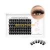 Bodermincer 72pcs Wide Cluster 3D Effect Glue Bonded Mink Super Cluster Eyelash Home Eyelash Extension Eyelashes D Curl Individual Lashes Makeup (14mm)