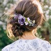 PartyforU Purple Flower Hair Comb - Handmade Wedding Floral Combs Bridal Comb for Hair for Bride Bridesmaid Women Girls Prom Bridal Shower Maternity Shoot
