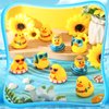 Honoson 48 Pcs Summer Beach Rubber Duckies Bulk Mini Rubber Duck Bath Toys Float Bathtub Ducky Cute Squeaky Rubber Ducky for Classroom Carnival Summer Birthday Baby Shower Party Favor